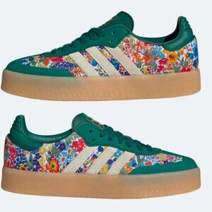 Adidas x Liberty London Sambae Sneaker (Women) Size 8.5 Green and White Floral